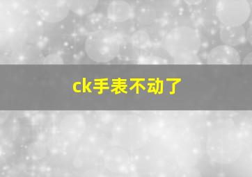 ck手表不动了