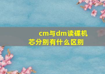 cm与dm读碟机芯分别有什么区别