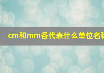 cm和mm各代表什么单位名称