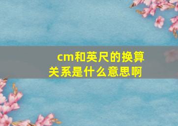 cm和英尺的换算关系是什么意思啊