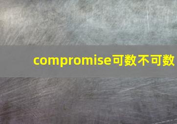 compromise可数不可数