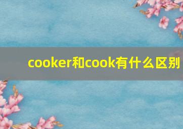 cooker和cook有什么区别