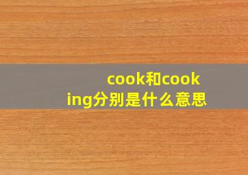 cook和cooking分别是什么意思