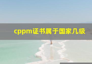 cppm证书属于国家几级