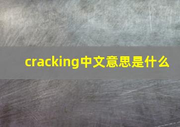 cracking中文意思是什么