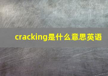 cracking是什么意思英语