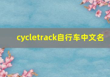 cycletrack自行车中文名