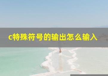 c特殊符号的输出怎么输入