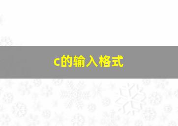 c的输入格式