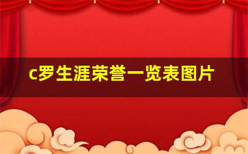 c罗生涯荣誉一览表图片