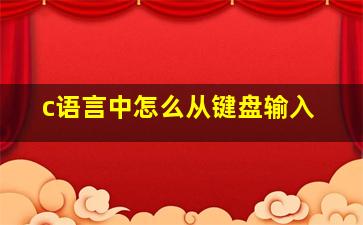 c语言中怎么从键盘输入