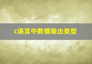 c语言中数据输出类型