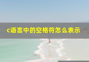 c语言中的空格符怎么表示