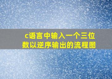 c语言中输入一个三位数以逆序输出的流程图