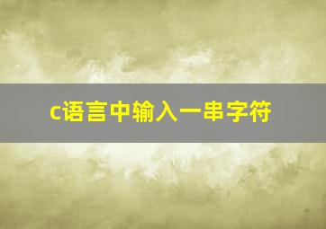 c语言中输入一串字符