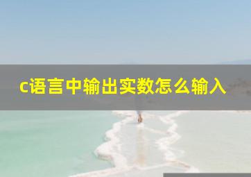 c语言中输出实数怎么输入