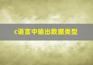 c语言中输出数据类型