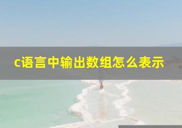 c语言中输出数组怎么表示