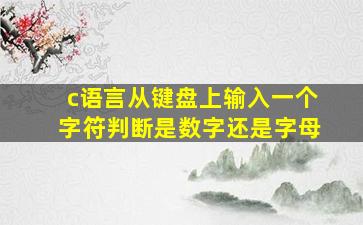 c语言从键盘上输入一个字符判断是数字还是字母