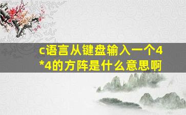 c语言从键盘输入一个4*4的方阵是什么意思啊