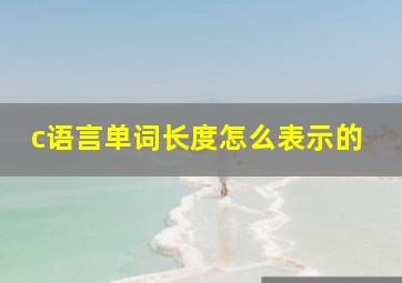 c语言单词长度怎么表示的