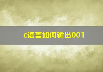 c语言如何输出001