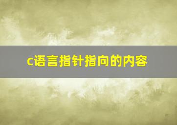 c语言指针指向的内容