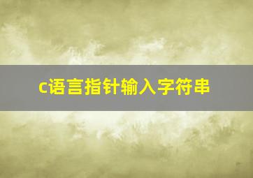 c语言指针输入字符串