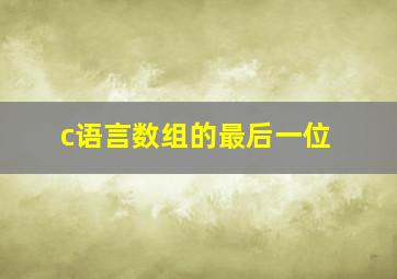 c语言数组的最后一位