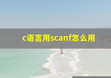 c语言用scanf怎么用