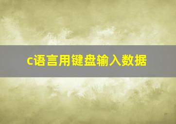 c语言用键盘输入数据