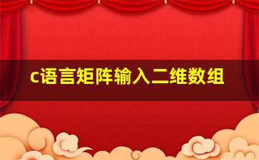 c语言矩阵输入二维数组