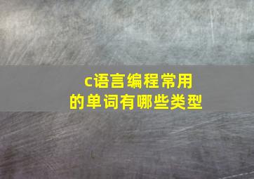 c语言编程常用的单词有哪些类型