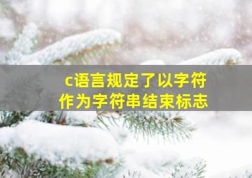 c语言规定了以字符作为字符串结束标志