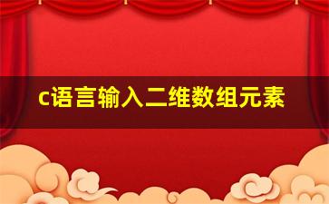 c语言输入二维数组元素