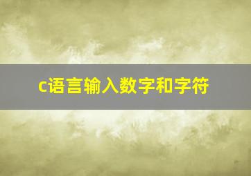 c语言输入数字和字符