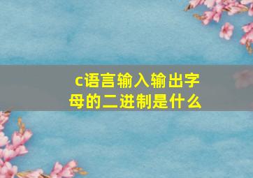 c语言输入输出字母的二进制是什么