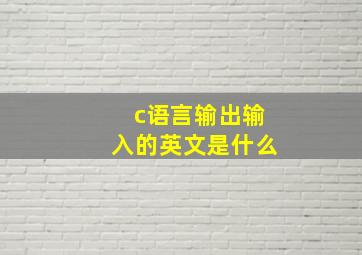 c语言输出输入的英文是什么