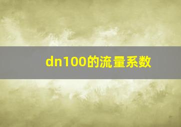 dn100的流量系数