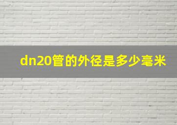 dn20管的外径是多少毫米