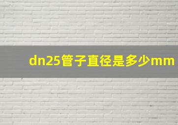 dn25管子直径是多少mm