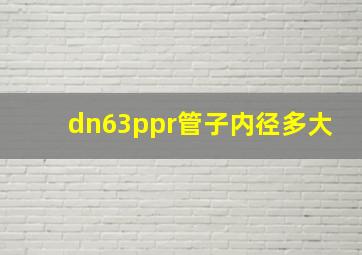 dn63ppr管子内径多大