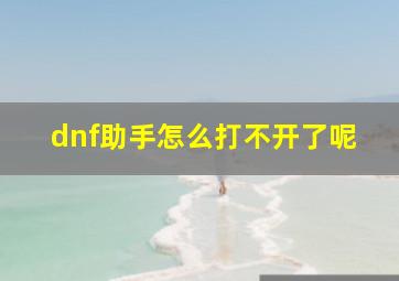 dnf助手怎么打不开了呢