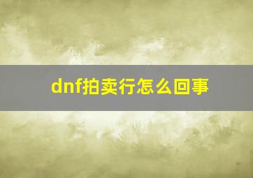 dnf拍卖行怎么回事