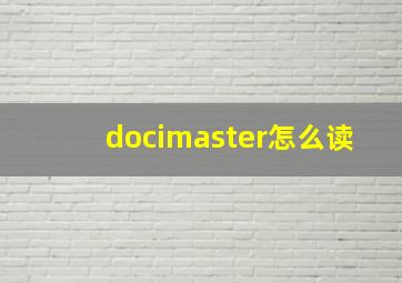 docimaster怎么读