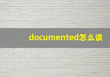 documented怎么读