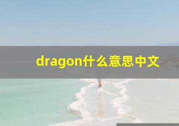 dragon什么意思中文