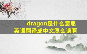 dragon是什么意思英语翻译成中文怎么读啊