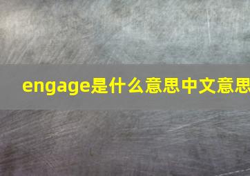 engage是什么意思中文意思