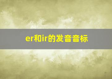 er和ir的发音音标